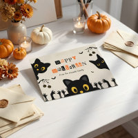 Söt svart katt Halloween