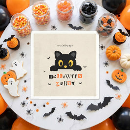 Söt Svart Katt Halloween Pappersservett