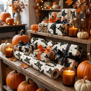 Söt Svart Katt Halloween Presentpapper