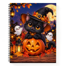 Söt svart katt Halloween-pumpa – spöklik K