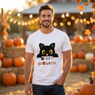 Söt svart katt Halloween T Shirt