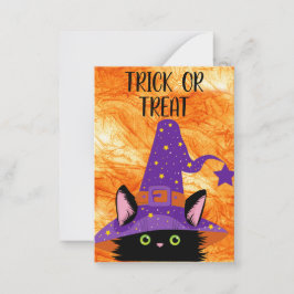 Söt svart katt häxhatt Halloween klassrum    Anteckningskort