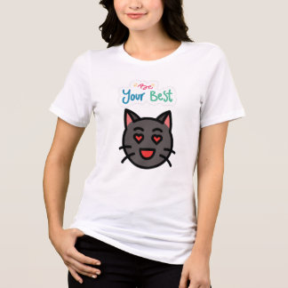 Söt svart katt hjärta ögon Var din bästa Pastell T Shirt