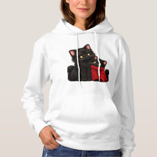 Söt svart katt hoodie - Mysig svart katt med glasö T Shirt