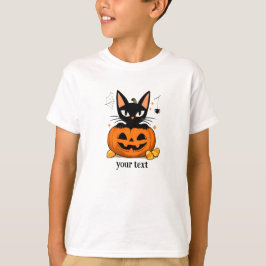 Söt svart katt i pumpa Halloween T Shirt