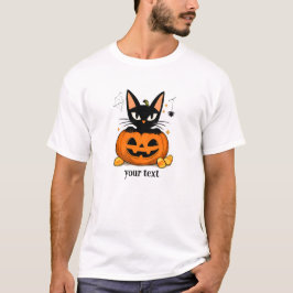 Söt svart katt i pumpa Halloween T Shirt
