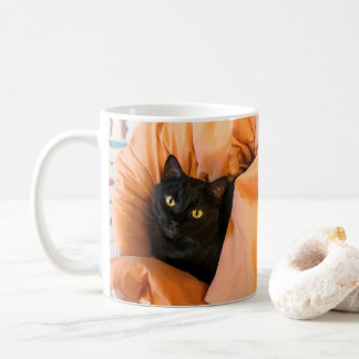 Söt svart katt kaffemugg
