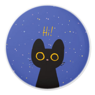 Söt svart katt knopp