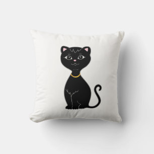 Söt svart katt kudde