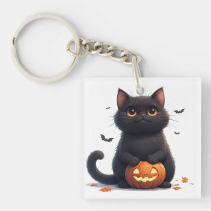 Söt Svart Katt Magi Halloween Tema 🎃