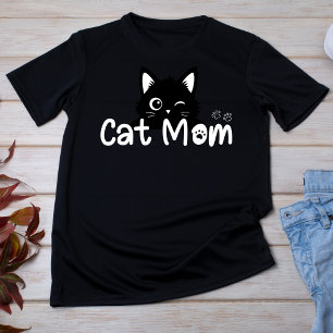 Söt svart katt-mamma som blinkar t shirt