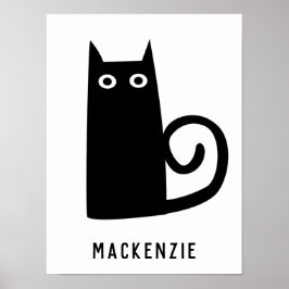 Söt svart katt personlig poster