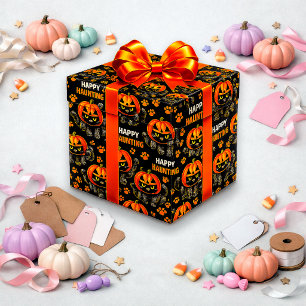Söt svart katt Pumpa Halloween Presentpapper