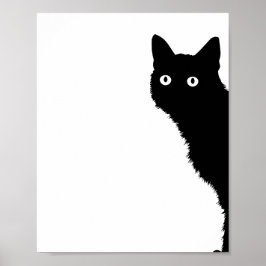 Söt svart katt sidoblick Poster för kattälskare