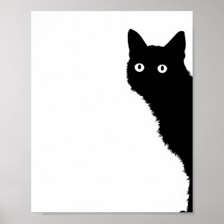 Söt svart katt sidoblick Poster för kattälskare