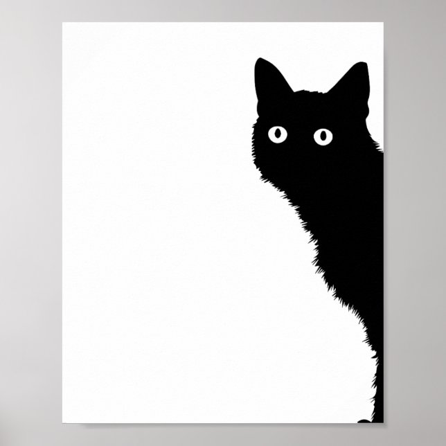 Söt svart katt sidoblick Poster för kattälskare (Framsidan)