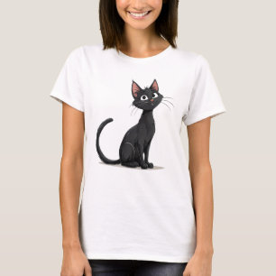 Söt svart katt som uttrycker vänskap t shirt
