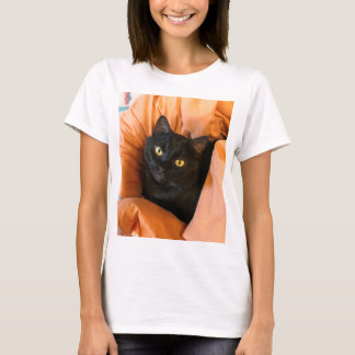 Söt svart katt t shirt