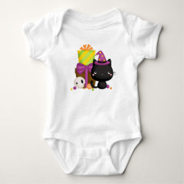 Söt svart katt t shirt