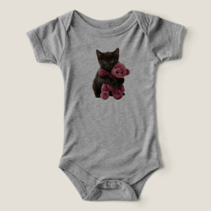 Söt svart katt Teddybjörn T Shirt