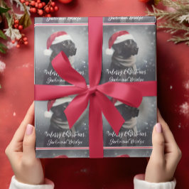 Söt Svart lab i Scarf och Santa Hat Presentpapper