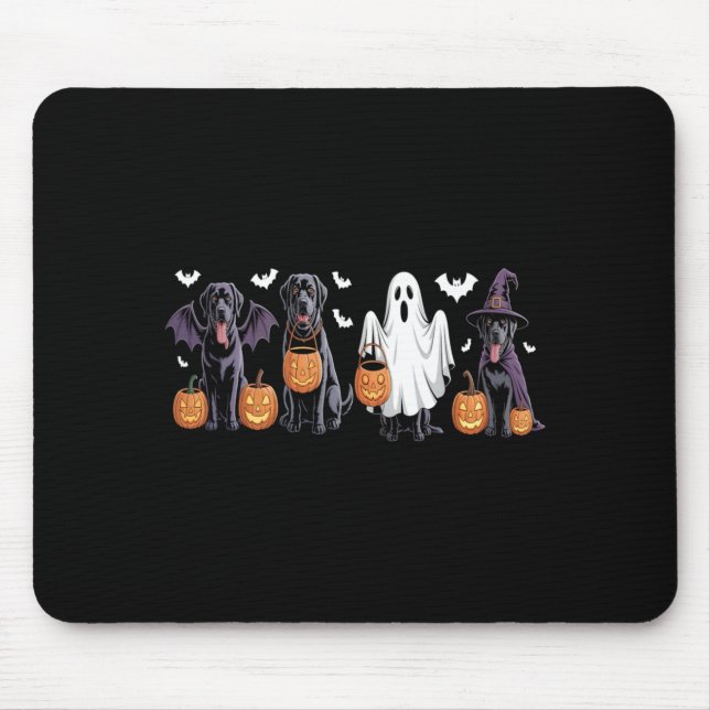 Söt svart labrador hund Halloween-pumpa labrador Musmatta (Framsidan)