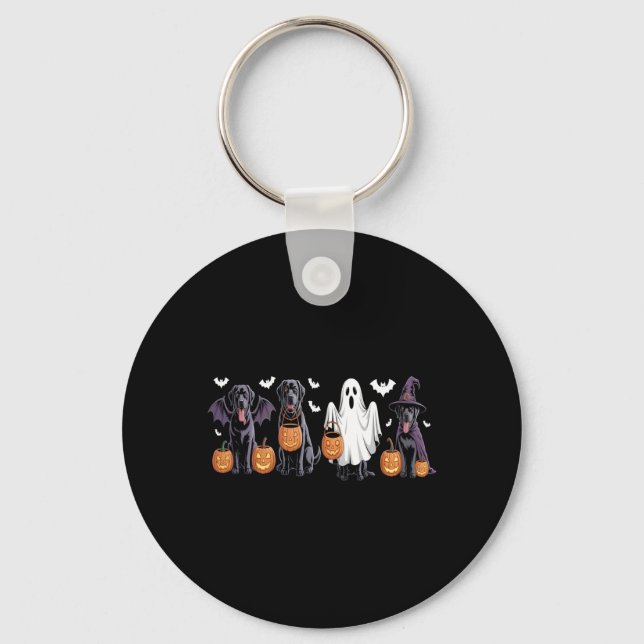 Söt svart labrador hund Halloween pumpa labrador Nyckelring (Framsida)