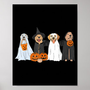 Söt svart Labrador hund Halloween spök hundar Poster