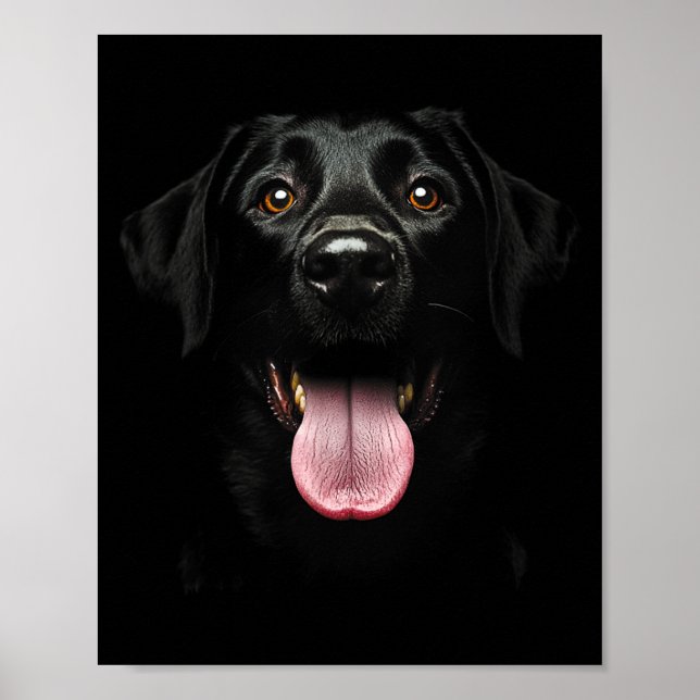 Söt svart labrador retriever valp hund ansikte lab poster (Framsidan)
