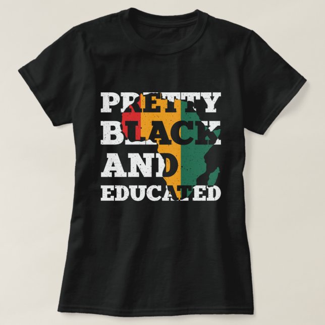 Söt svart och utbildad t shirt (Design framsida)