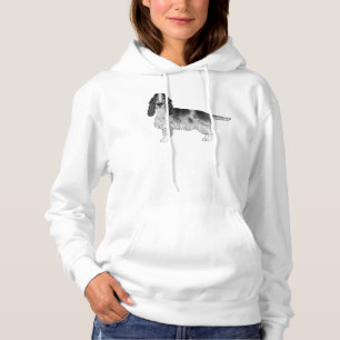 Söt svart och vit engelsk cocker spaniel hund t shirt