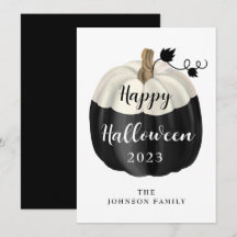Söt svart och vit pumpa Gott Halloween