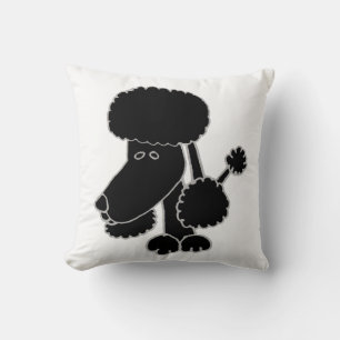 Söt svart pudel ansikte valp hund design kudde
