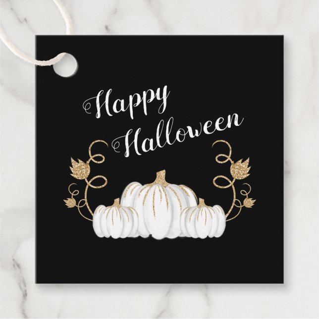 Söt svart pumpa Gott Halloween Gåvor Etiketter (Framsida)