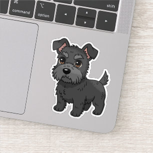 Söt svart skotsk terrier hund klistermärken
