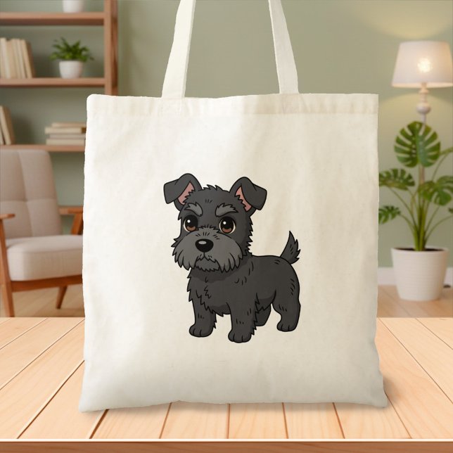 Söt svart skotsk terrier hund tygkasse (Skapare uppladdad)