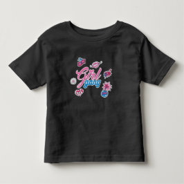 Söt svart småflicka “Tjejgäng” grafisk t-shirt 