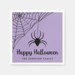 Söt svart spindel God Halloween Pappersservett