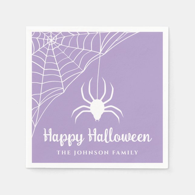 Söt svart spindel Gott Halloween Pappersservett (Framsidan)