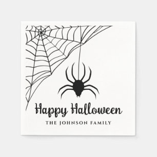 Söt Svart Spindel Gott Halloween Pappersservett