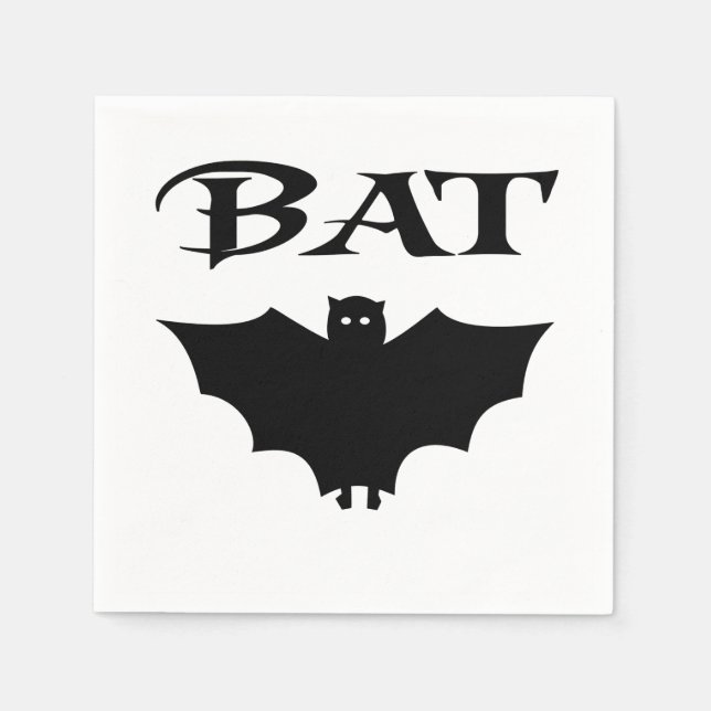 Söt svart-vit fladdermus Halloween Pappersservett (Framsidan)