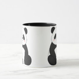 Söt svart-vit panda mugg