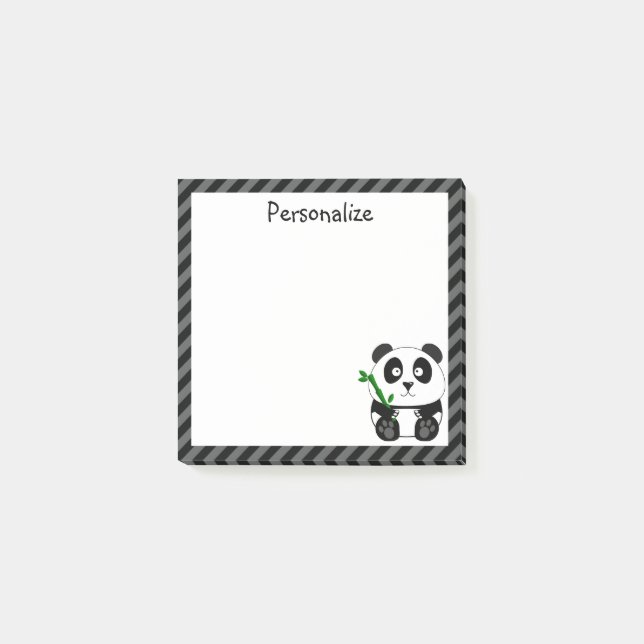 Söt svart-vit panda post-it block (Framsida)