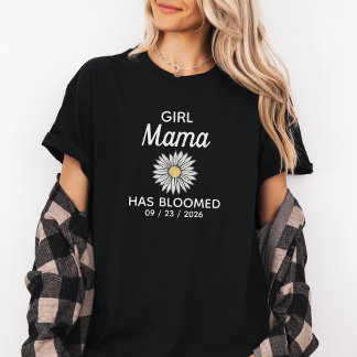 Söt Svart & Vit Tjej Mamma Etablerat Datum T Shirt
