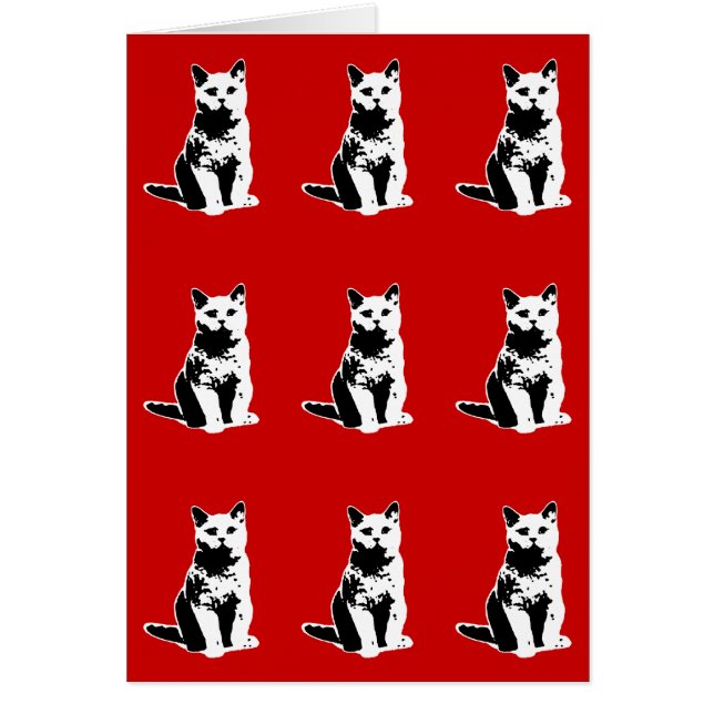 Söt svarta katter pattering hälsningskort (Framsidan)