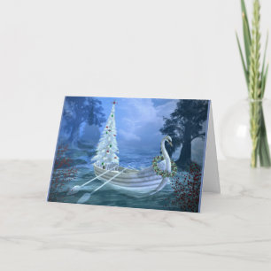 Söt Swam Christrmas Greeting Card Helgkort