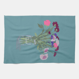 Söt Sweet Boho Wildblommor +Anpassat namn Kökshandduk