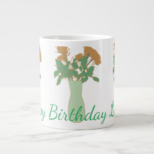 Söt Sweet Original Flower Illustration Kvinnor Jumbo Mugg