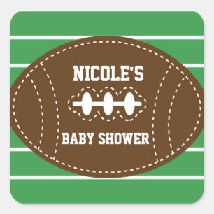 Söt sydd fotboll baby shower-fest sticker fyrkantigt klistermärke
