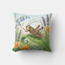 Söt syrsa på ett blad Små insekter  Kudde